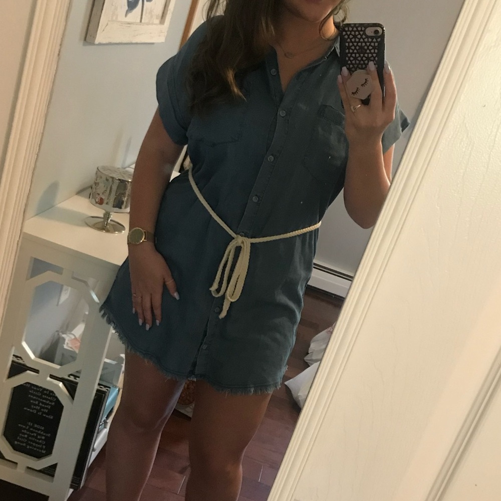 Denim Tee Button Up Dress